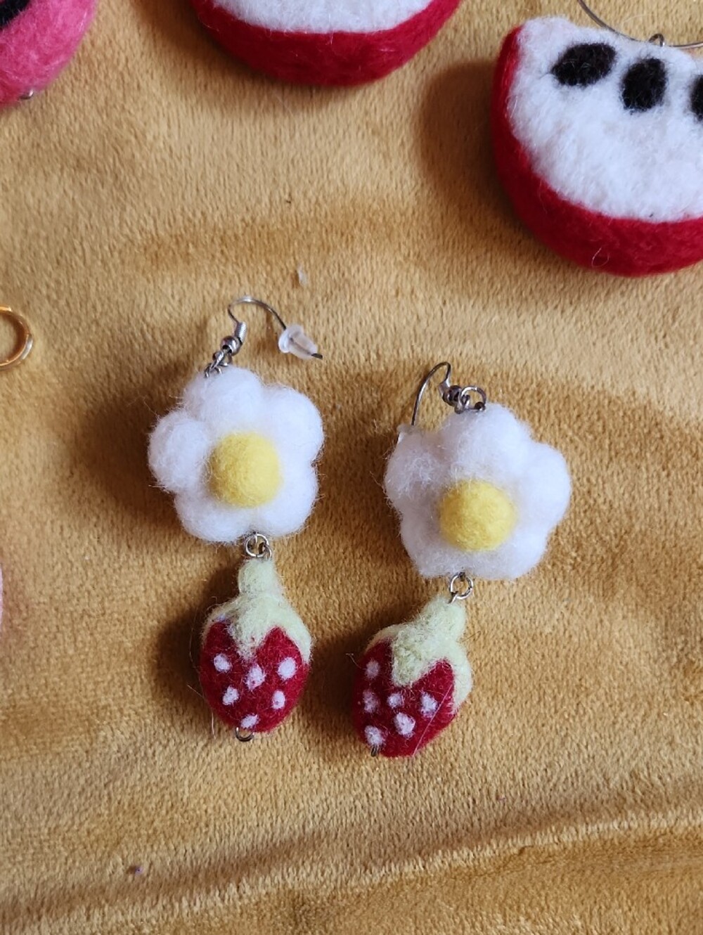 Handmade Felt Earrings Set- Fun And Kitschy FINAL PRICE - Picture 4 of 5